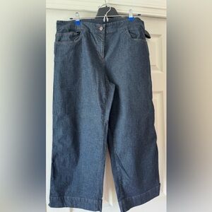 Eileen Fisher cropped wide leg jeans. Size extra large